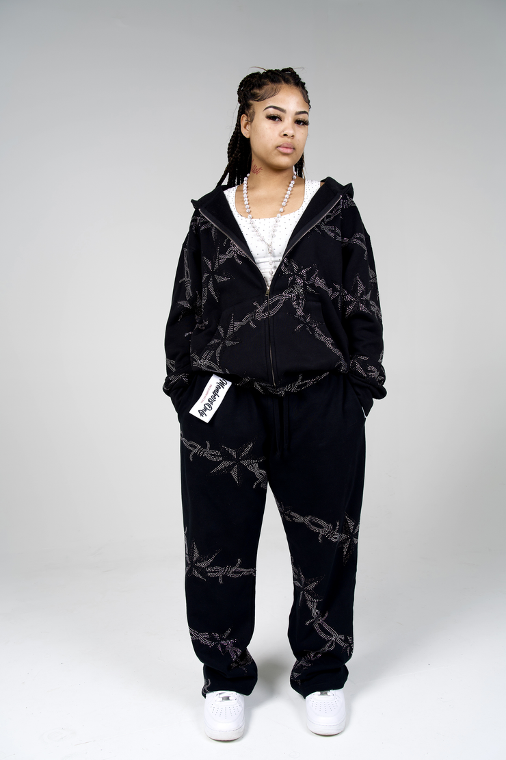 Barbwire Rhinestone Sweats