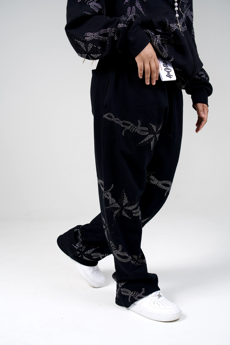Barbwire Rhinestone Sweats