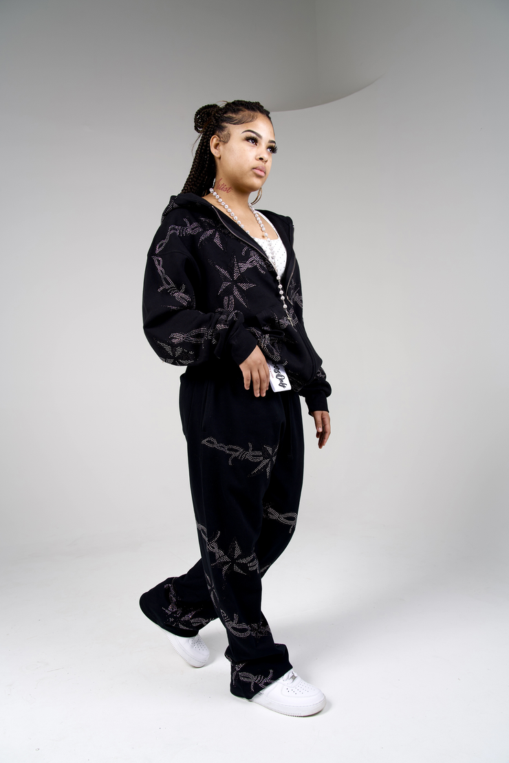Barbwire Rhinestone Sweats