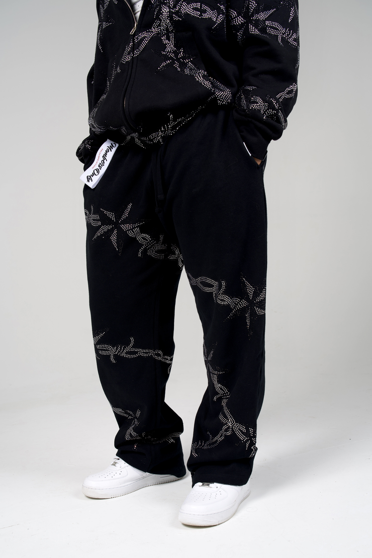 Barbwire Rhinestone Sweats