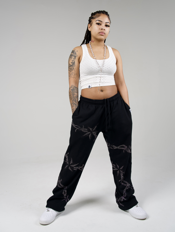 Barbwire Rhinestone Sweats