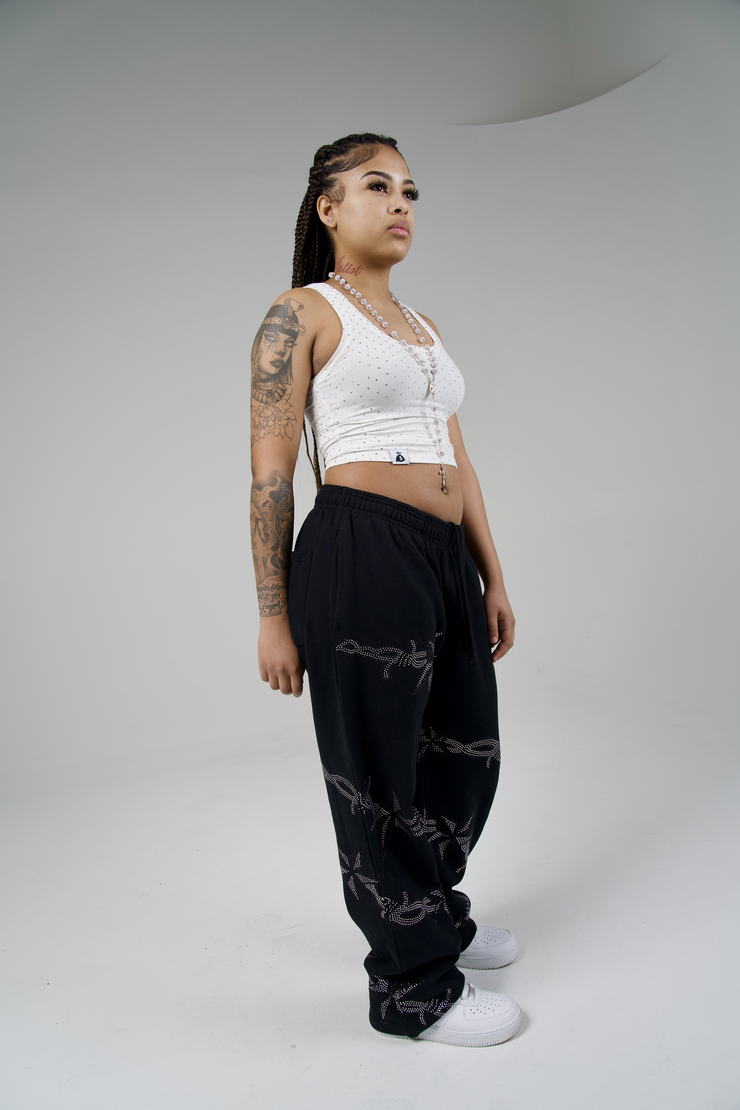 Barbwire Rhinestone Sweats