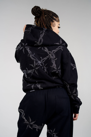 Barbwire Rhinestone Zip