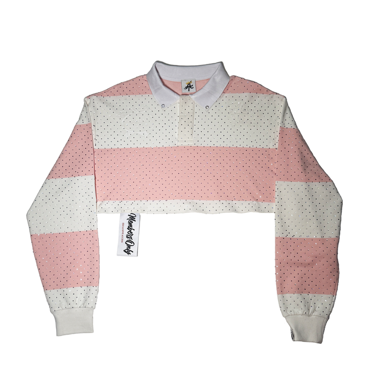 Striped Rhinestone Crop Top