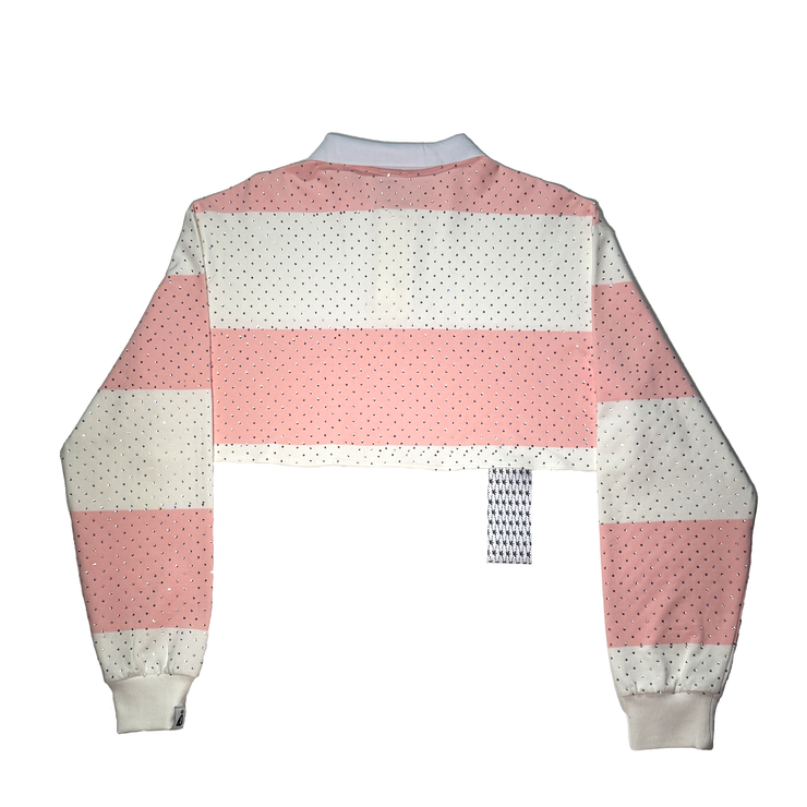 Striped Rhinestone Crop Top