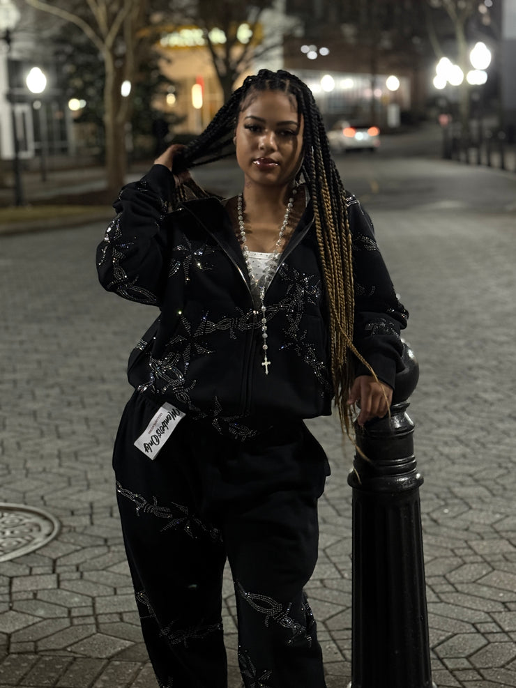 Barbwire Rhinestone Sweats