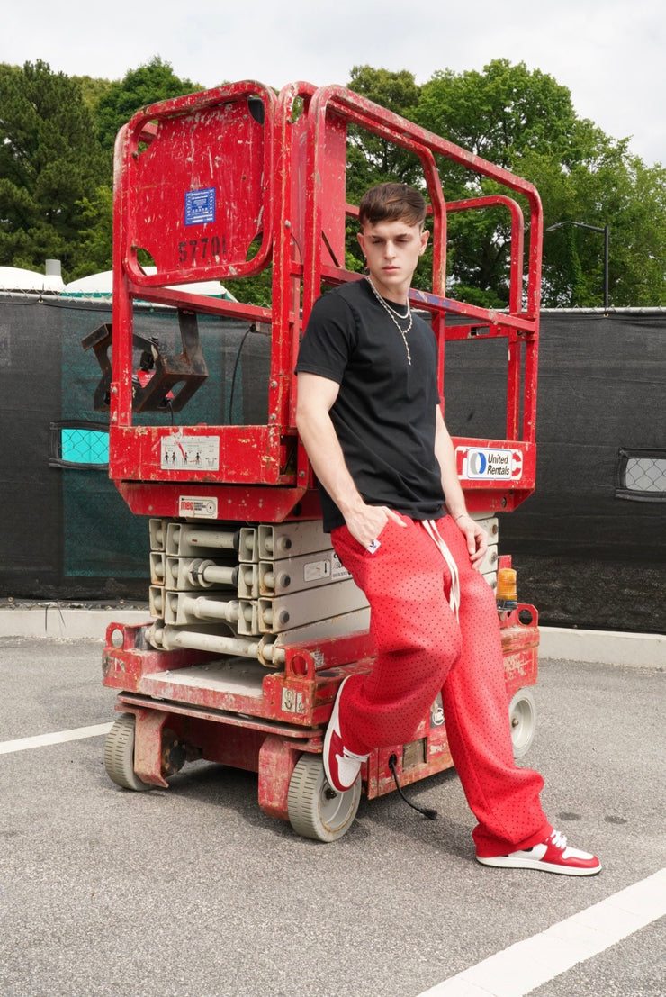Red Rhinestone Baggy Sweats