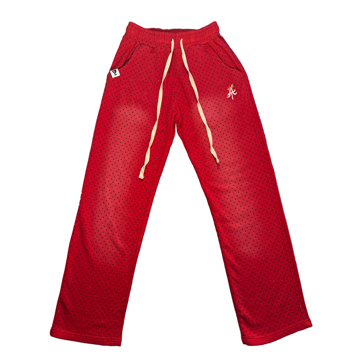 Red Rhinestone Baggy Sweats