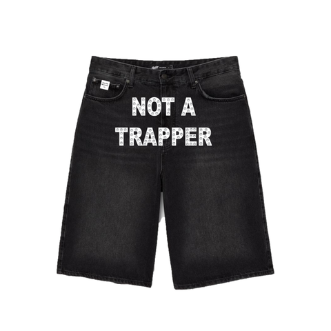 Not A Trapper Rhinestone Jorts